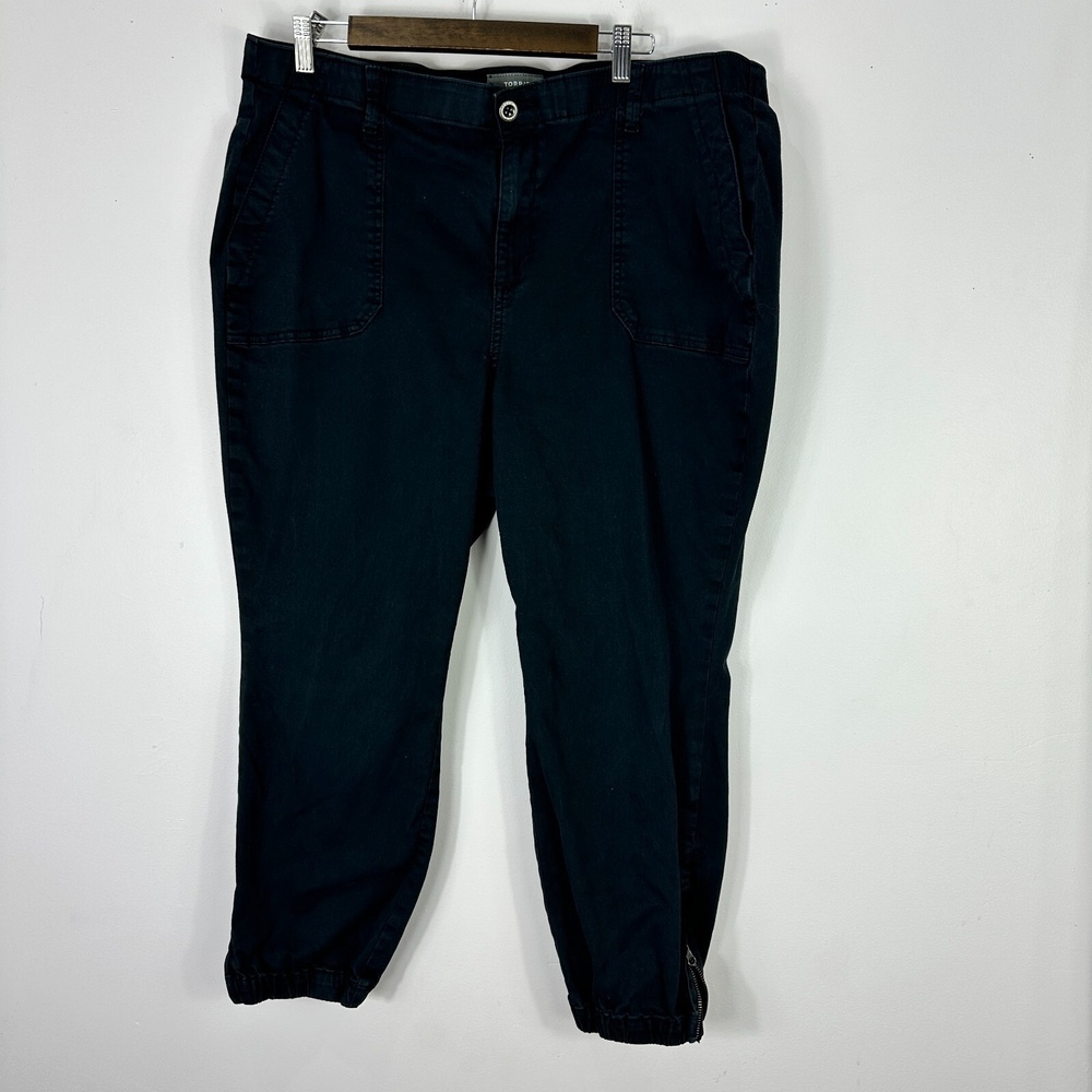 Torrid Black Jogger Pants‎ Womens 20R Zip Hem Streetwear Athleisure Edgy Casual